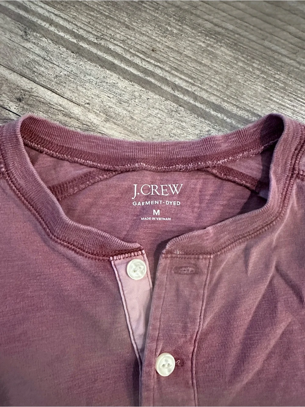 J. Crew Men’s Long-Sleeve Henley - Mauve, medium
